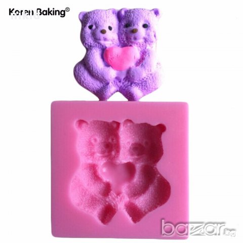 2 мечета и сърце Свети Валентин молд форма силиконова украса торта фондан шоколад и др.