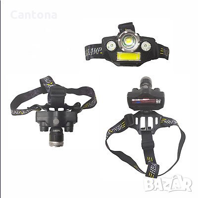 Челник X-BALOG BL-T44 с 1 брой XM-L2 T6, 2 броя Q5 и COB LED диоди, ZOOM, снимка 3 - Къмпинг осветление - 23623498