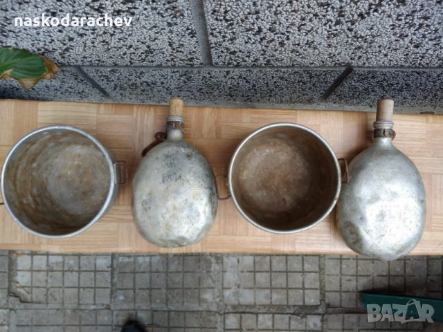 Автентични военни алуминиеви манерки за вода и канчета за храна, снимка 13 - Антикварни и старинни предмети - 23416890