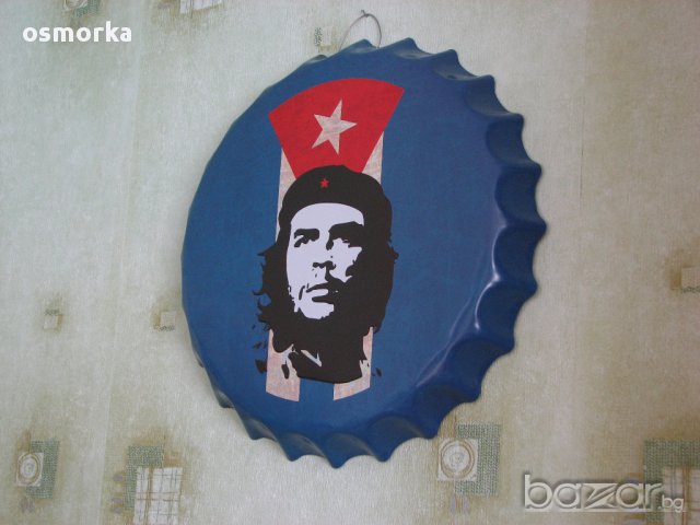 Че Гевара Голяма табела във формата на капачка за бутилка бира кока кола швепс картина стена декор, снимка 4 - Декорация за дома - 13273624