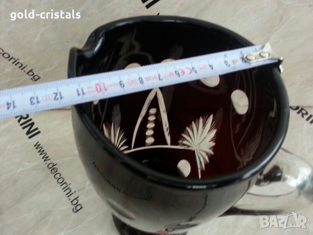 кристална кана цветен кристал, снимка 3 - Антикварни и старинни предмети - 25043935