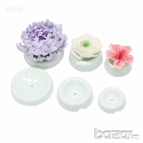 6 бр пластмасови съда за съхнене сушене на направени цветя от фондан захарна паста тесто украса