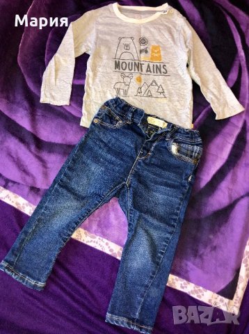 Комплект дънки и блузка , снимка 1 - Комплекти за бебе - 22851804