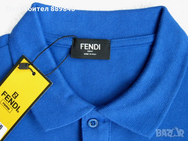 Мъжка тениска Fendi с яка, снимка 2 - Тениски - 24250119