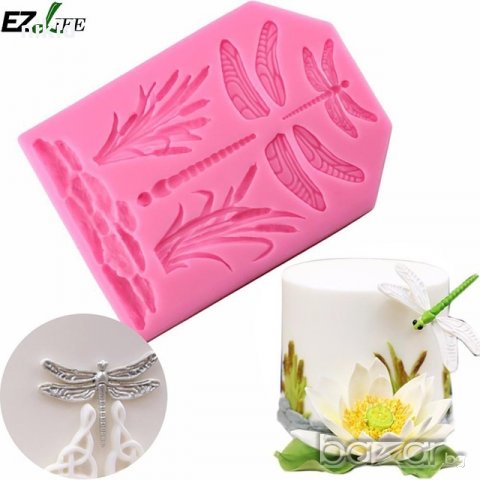 Водно конче папур камъни силиконов молд форма декорация и украса торта фондан бисквитки