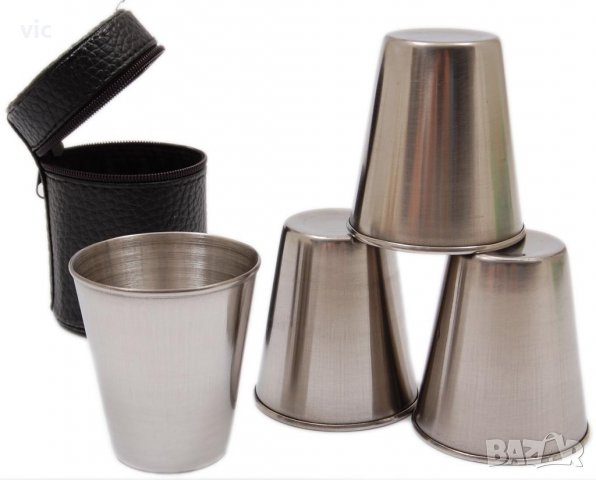 Метални туристически чашки 4бр.