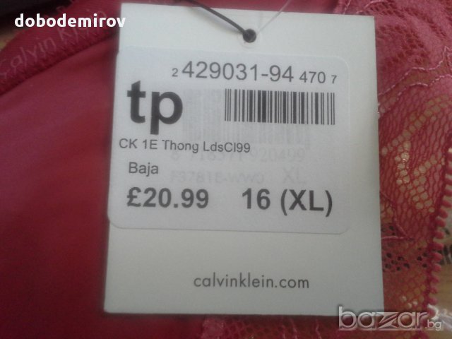  Дамска прашка Calvin Klein 1E Thong, оригинал , снимка 14 - Бельо - 15320298