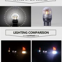 LED крушки за автомобил T20 7443 15SMD 10-30V две светлини, Бяла светлина, снимка 3 - Аксесоари и консумативи - 24378539