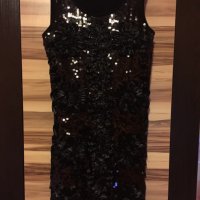 Черна рокля/туника с паети, снимка 1 - Рокли - 20501183