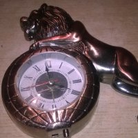 метален лъв-запалка/часовник-15х15х5см-внос швеция, снимка 1 - Колекции - 25526709