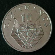 10 франка 1985, Руанда, снимка 1 - Нумизматика и бонистика - 16598069
