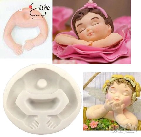  3d Детски ръце силиконов молд за фондан украса торта декорация мъфини, снимка 1