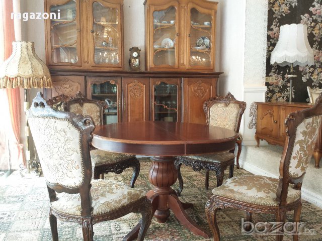 Барокова разтегателна маса с 4 стола, снимка 1 - Маси - 14745157