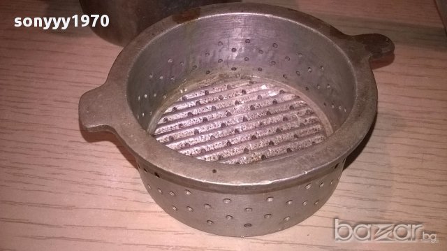 Ретро преса с цедка-23/13/11см-алуминиева, снимка 11 - Антикварни и старинни предмети - 16604498