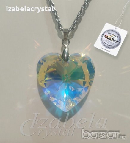 Сваровски Колие”heart''28мм. Crystals from SWAROVSKI®, снимка 4 - Колиета, медальони, синджири - 18198811