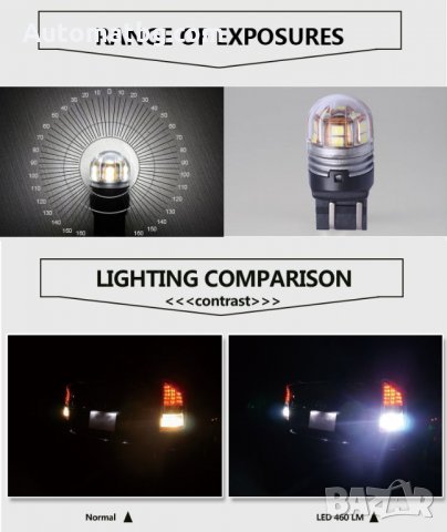 LED крушки за автомобил T20 7443 15SMD 10-30V две светлини, Бяла светлина, снимка 3 - Аксесоари и консумативи - 24378539