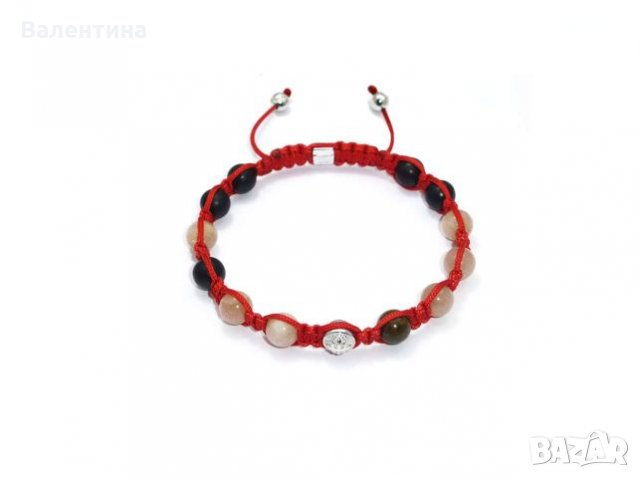 Дамска/мъжка гривна от слънчев камък, бронзит и сребърни елементи+ ПОДАРЪК