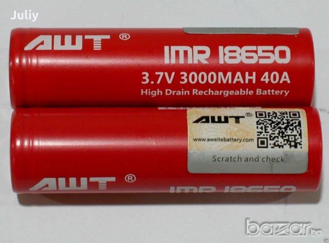 Акумулаторна батерия тип 18650 /Samsung,Panasonic,Sony,AWT/, снимка 4 - Други инструменти - 7537235