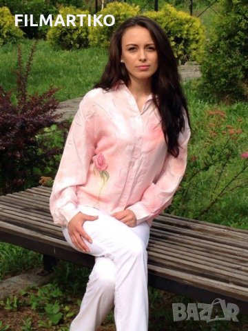 Ръчно рисувана риза "Карловска роза" 