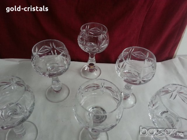 кристални чаши Моника ромб, снимка 5 - Антикварни и старинни предмети - 20839863