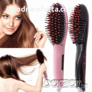 Нова розова четка за изправяне на коса, снимка 3 - Здраве и красота - 17555646