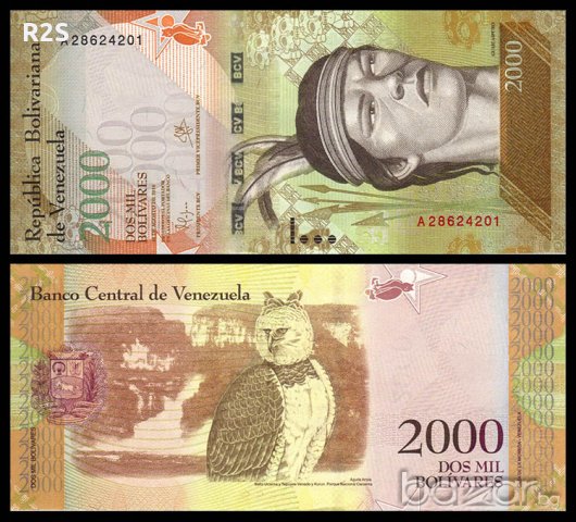 ВЕНЕЦУЕЛА 2000 Боливара VENEZUELA 2000 Bolivares P-NEW 2016 UNC