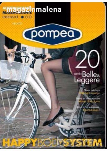 Pompea 20den черни,сиви,кафяви,тъмносини,телесни,бежови прозрачни чорапи със силикон 40-85кг Помпеа, снимка 1 - Дамски чорапи - 20014554