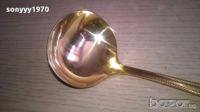 Imperial 18/10-23/24 karat hartvergoldet-черпак 17х6см-внос швеицария, снимка 4 - Антикварни и старинни предмети - 17868417