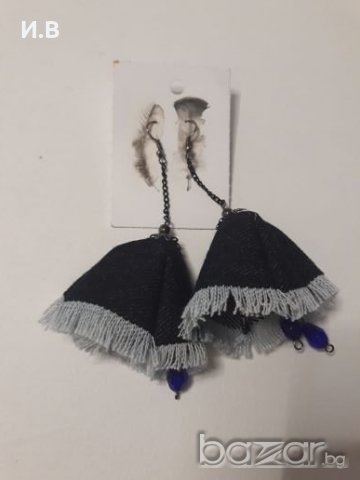 Обеци висящи дънкови, снимка 1