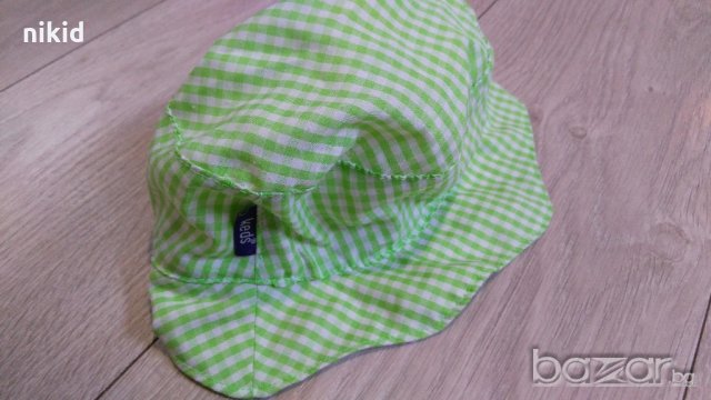Бебебшка детска лятна шапка зелена каре оригинал Keds, снимка 2 - Шапки, шалове и ръкавици - 21242540