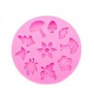 кръгъл молд форма силиконова цветя листа и гъбки за декор украса торта фондан шоколад и др., снимка 2 - Форми - 15854937