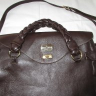 ЕСТЕСТВЕНА КОЖА на BELLA MILLA-ITALY - голяма кафява дамска чанта, снимка 3 - Чанти - 12856245