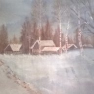 стара картина-зимен пейзаж, снимка 4 - Картини - 18277475