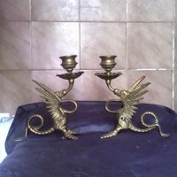два барокови свещника от бронз, снимка 2 - Антикварни и старинни предмети - 25173958