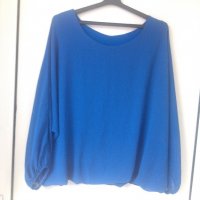синя блуза, снимка 3 - Блузи с дълъг ръкав и пуловери - 21348936