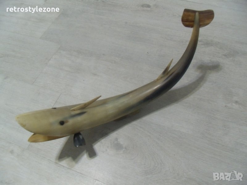 № 2545 стара голяма фигура от рог - риба  - дължина 57 см, снимка 1