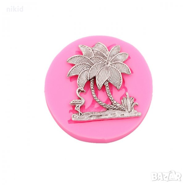 Фламинго под палма силиконов молд форма декорация торта мъфини украса, снимка 1