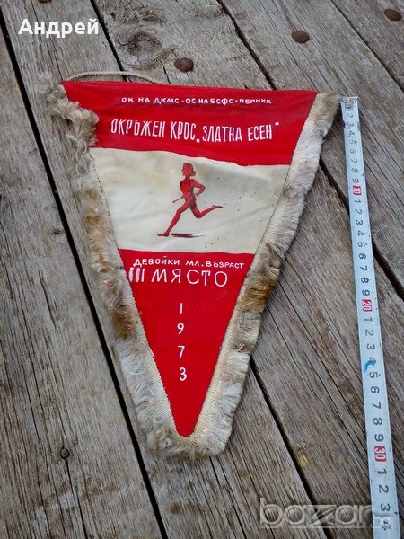 Старо наградно флагче 1973г., снимка 1