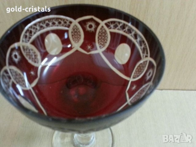 сервиз кристални чаши цветен кристал, снимка 6 - Антикварни и старинни предмети - 25662847