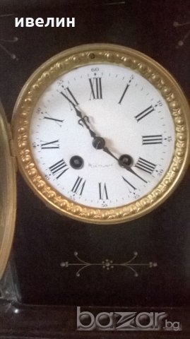 стар каминен часовник със свещници от края на 19 век, снимка 3 - Антикварни и старинни предмети - 20230726