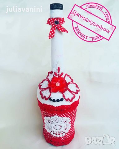 Ръчно декорирани бутилки за домашен алкохол, снимка 3 - Декорация за дома - 23318460