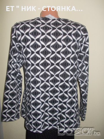 Блуза черно и бяло без вата XL р-р, снимка 3 - Блузи с дълъг ръкав и пуловери - 17391367