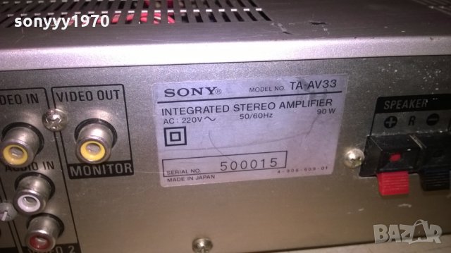 sony ta-av33 amplifier made in japan-внос швеицария, снимка 15 - Ресийвъри, усилватели, смесителни пултове - 26106599