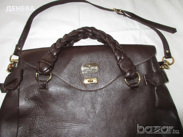 ЕСТЕСТВЕНА КОЖА на BELLA MILLA-ITALY - голяма кафява дамска чанта, снимка 3 - Чанти - 12856245