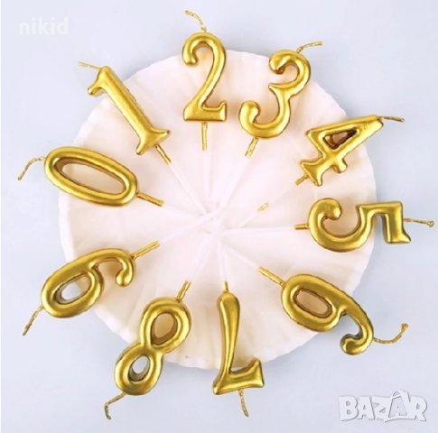 0-9 цифра години златна свещ за рожден ден торта украса в Други в гр. Ямбол  - ID25390536 — Bazar.bg