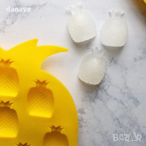 1052 Силиконова форма за лед и бонбони ананас 12 гнезда, снимка 4 - Форми - 26120502