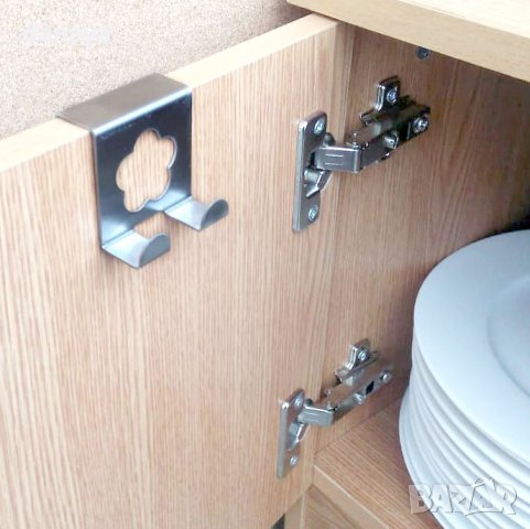 624 Метална двойна закачалка за врата на кухненски шкаф, снимка 3 - Други стоки за дома - 23483885