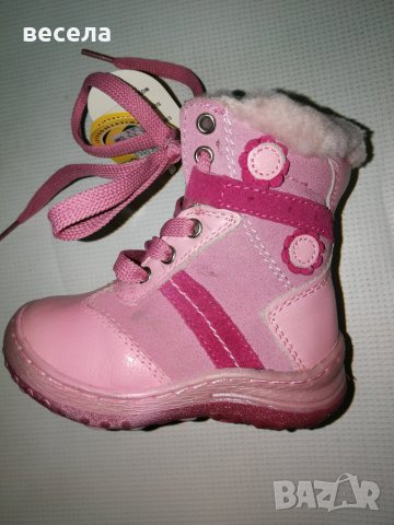 Ботушки от естествена кожа ,топли,розов цвят, снимка 3 - Бебешки боти и ботуши - 24187954