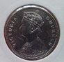 Монета Британска Индия 1 Рупия 1887 г. Сребро, снимка 2