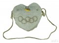 Ленена чантичка торбичка ръчна изработка сърце , снимка 1 - Чанти - 21955099